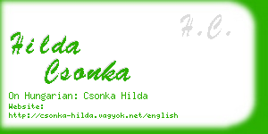 hilda csonka business card